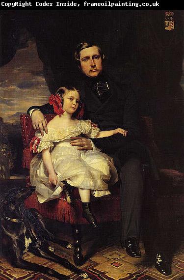 Franz Xaver Winterhalter Portrait of the Prince de Wagram and his daughter Malcy Louise Caroline Frederique
